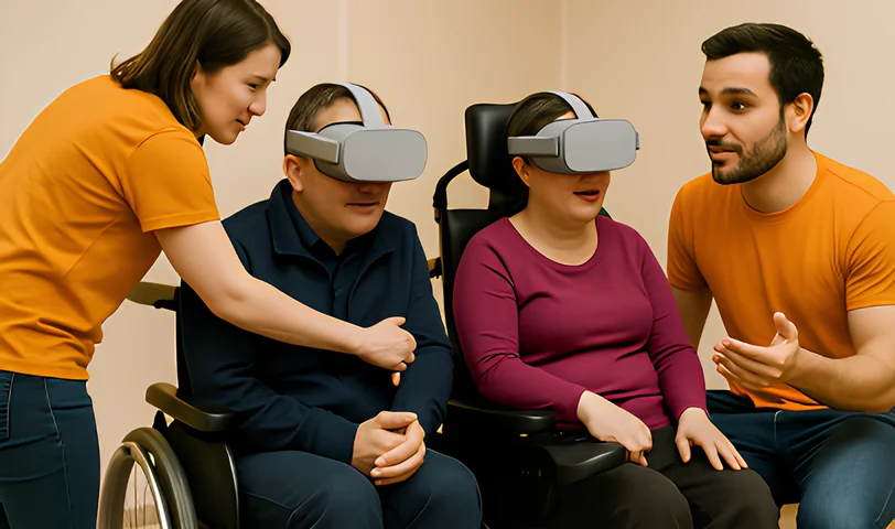 Séance d'immersion personnalisée avec casque de réalité virtuelle, adaptée aux besoins de chaque participant